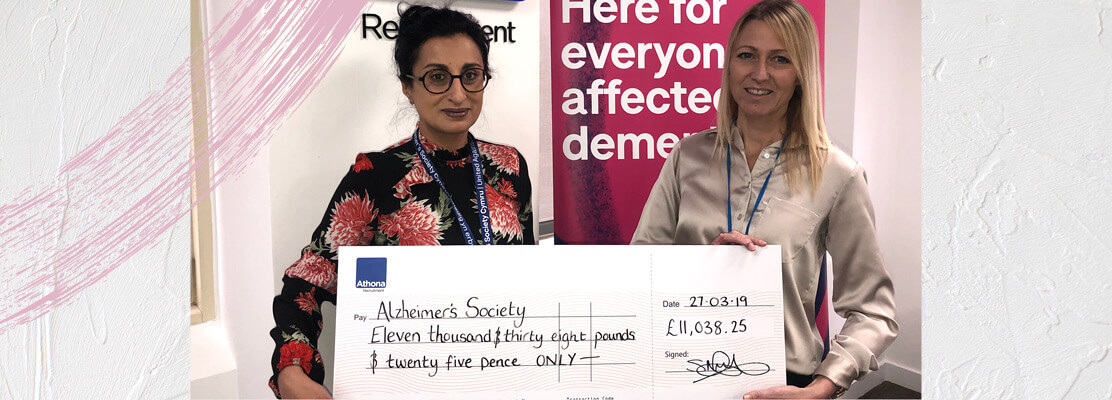 Athona raises an exceptional £11,035.28 for Alzheimer’s Society in 2018