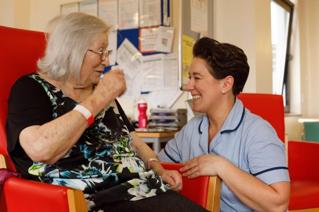 Kate working in the rehab ward at Brentwood Community Hospital