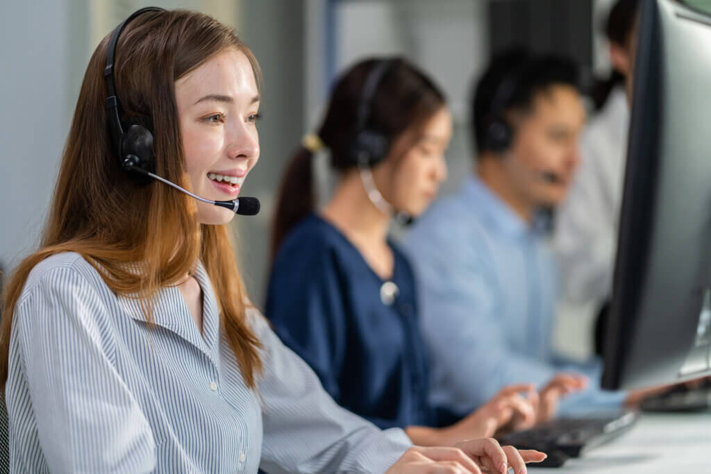 call centre team customer support staff